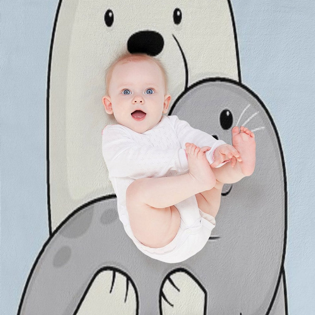 Ice Bear And Seal Throw Blanket