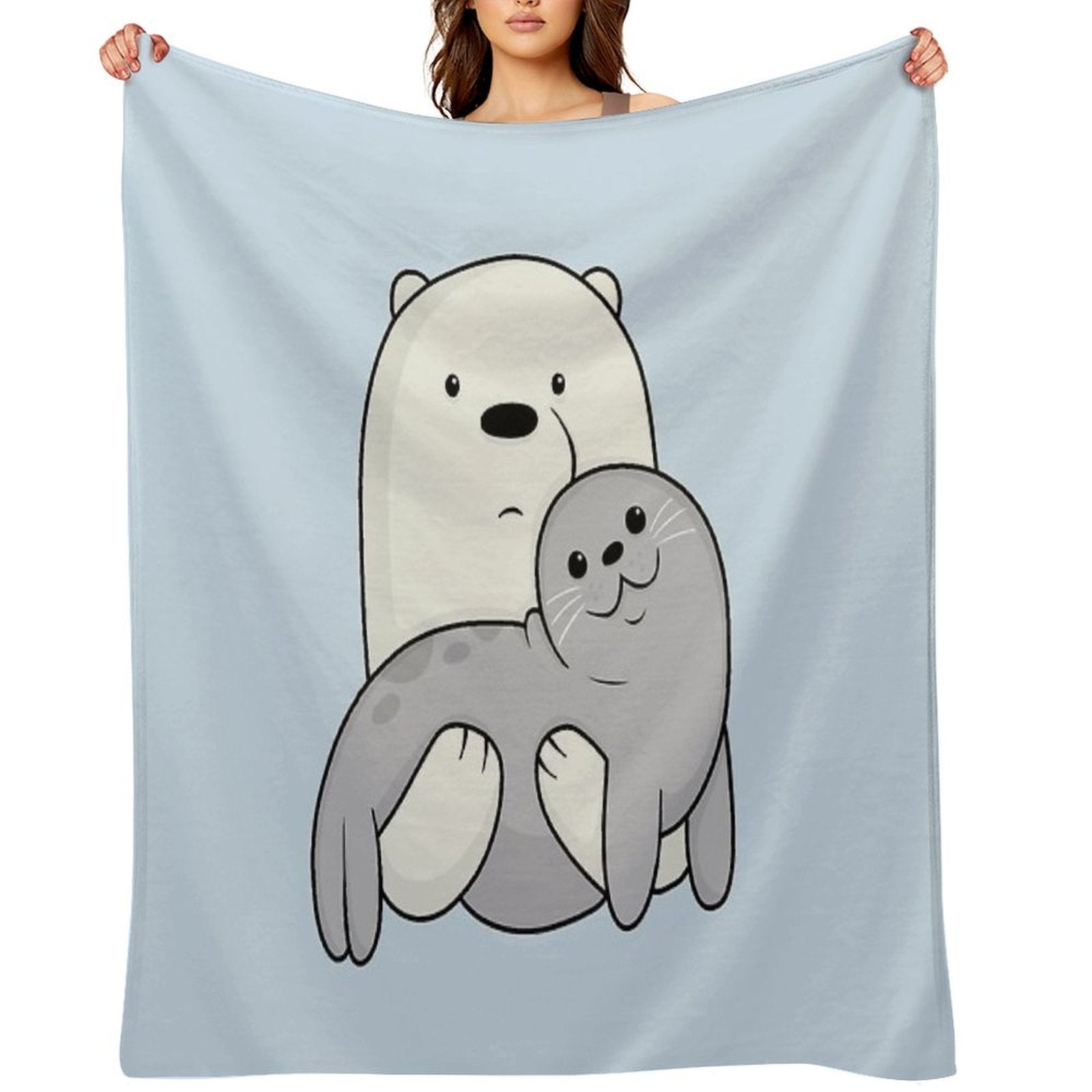 Ice Bear And Seal Throw Blanket