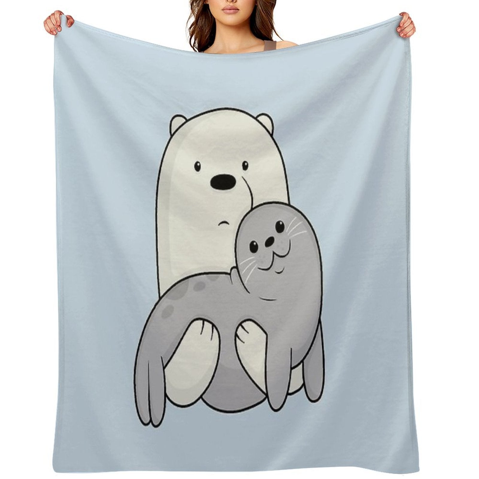 Ice Bear And Seal Throw Blanket