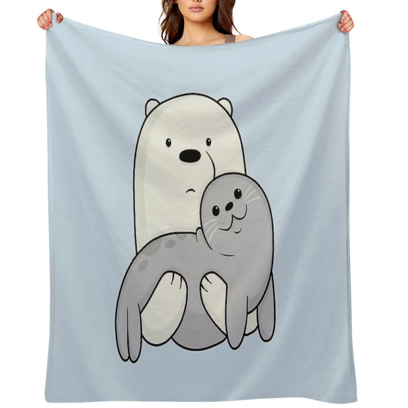 Ice Bear And Seal Throw Blanket