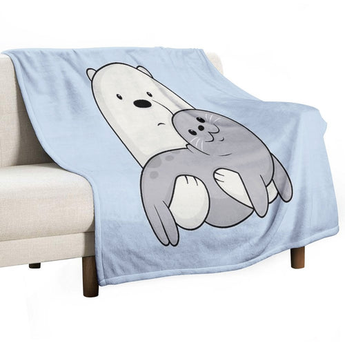 Ice Bear And Seal Throw Blanket